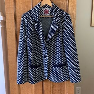 Lesley Evers BRITT blazer navy jacquard. Size XL. Excellent condition.